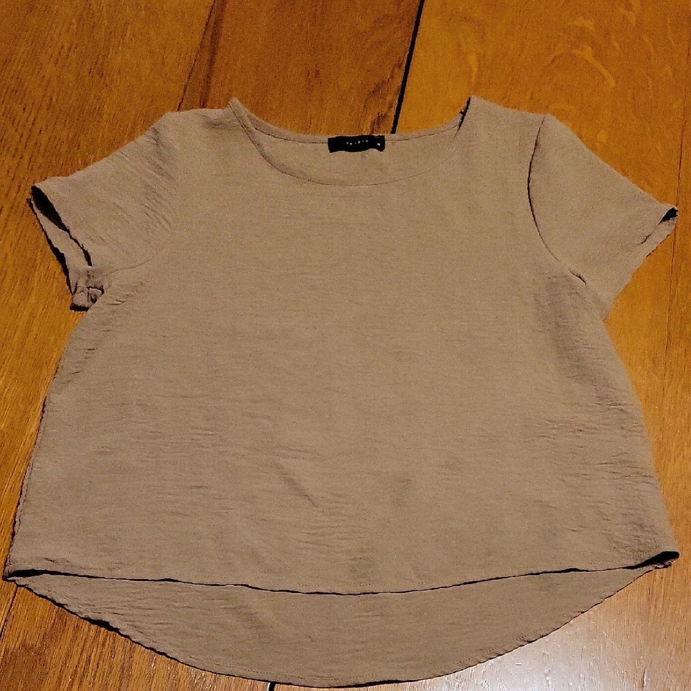 All Saints Taupe Short Sleeve Women's Top